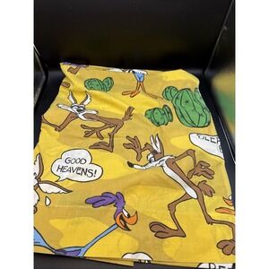 Vintage 70s Warner Bros. Roadrunner & Wile E Coyote Twin Sheet Fruit Of The Loom